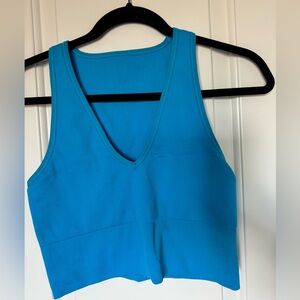 ATHLETA Aurora Turquoise  Seamless Crop Rib tank